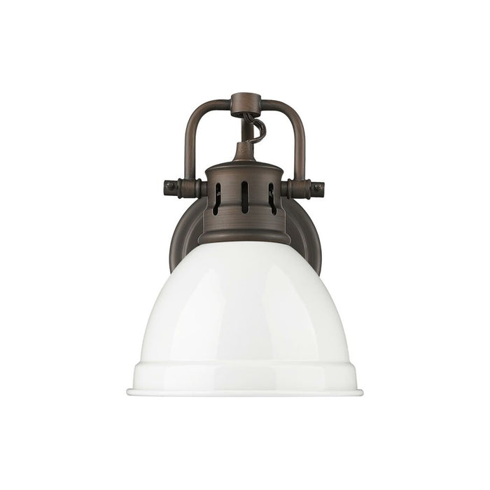 Golden Duncan 1-Light Vanity Light, Rubbed Bronze/White - 3602-BA1RBZ-WH