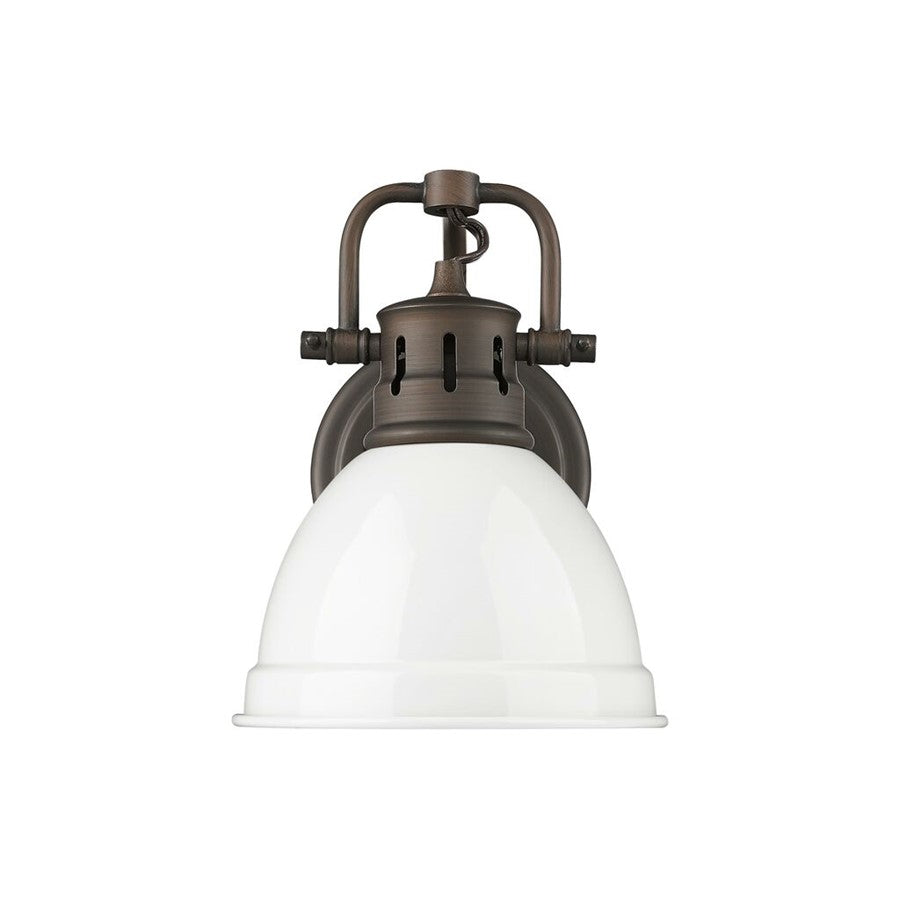 Golden Duncan 1-Light Vanity Light, Rubbed Bronze/White - 3602-BA1RBZ-WH
