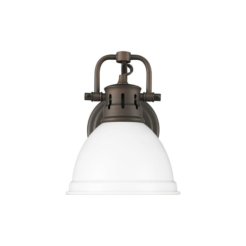 Golden Duncan 1-Light Vanity Light, Rubbed Bronze/Matte White - 3602-BA1RBZ-WHT