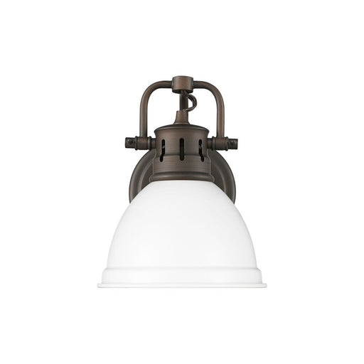 Golden Duncan 1-Light Vanity Light, Rubbed Bronze/Matte White - 3602-BA1RBZ-WHT