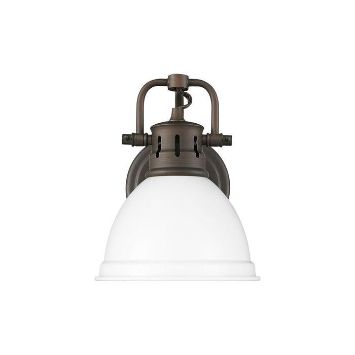 Golden Duncan 1-Light Vanity Light, Rubbed Bronze/Matte White - 3602-BA1RBZ-WHT