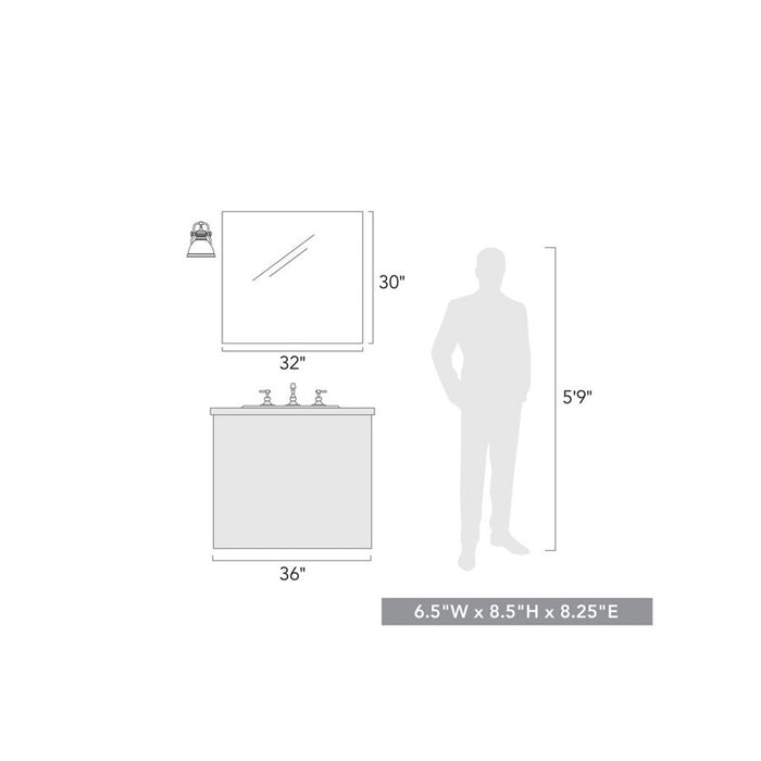 Golden Duncan 1-Light Vanity Light, Rubbed Bronze/Matte White