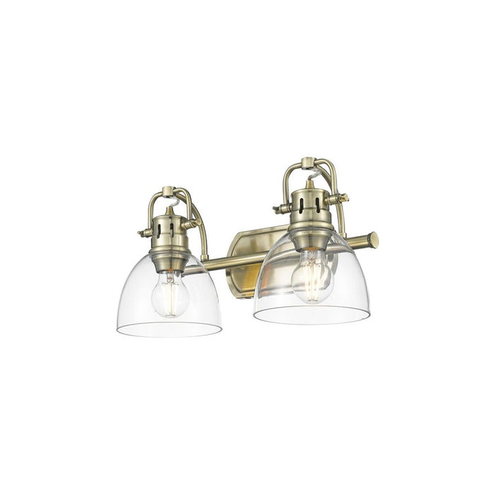 Golden Duncan 2-Light Vanity Light, Aged Brass/Clear Glass