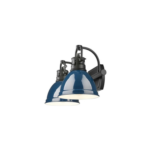 Golden Duncan 2-Light Vanity Light, Matte Black/Navy Blue