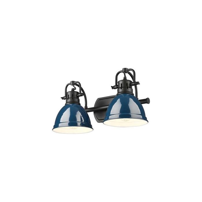 Golden Duncan 2-Light Vanity Light, Matte Black/Navy Blue
