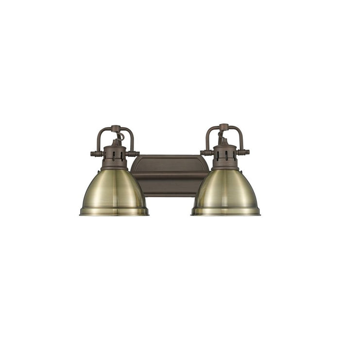 Golden Duncan 2-Light Vanity, Rubbed Bronze/Aged Brass
