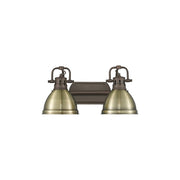 Golden Duncan 2-Light Vanity Light, Rubbed Bronze/Aged Brass - 3602-BA2RBZ-AB