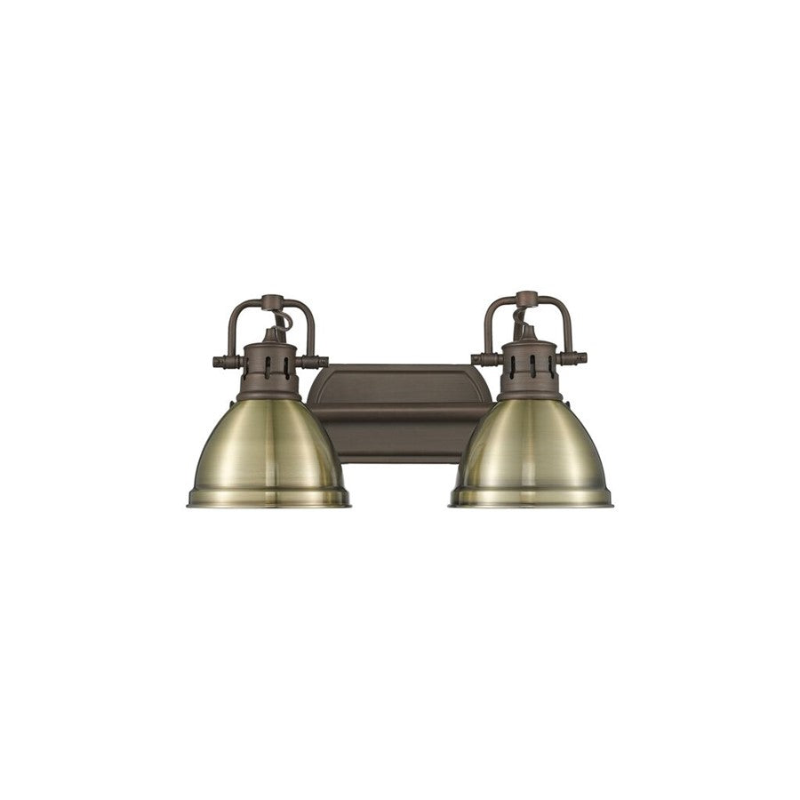 Golden Duncan 2-Light Vanity Light, Rubbed Bronze/Aged Brass - 3602-BA2RBZ-AB