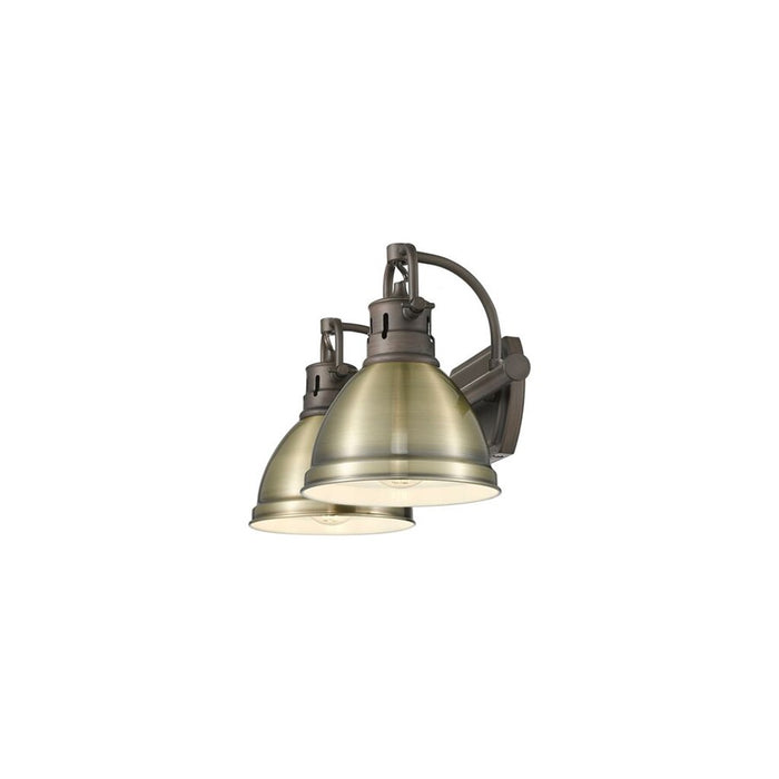 Golden Duncan 2-Light Vanity, Rubbed Bronze/Aged Brass