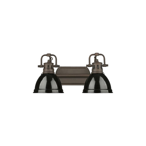 Golden Duncan 2-Light Vanity Light, Rubbed Bronze/Black - 3602-BA2RBZ-BK