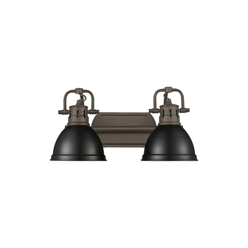 Golden Duncan 2-Light Vanity Light, Rubbed Bronze/Matte Black - 3602-BA2RBZ-BLK