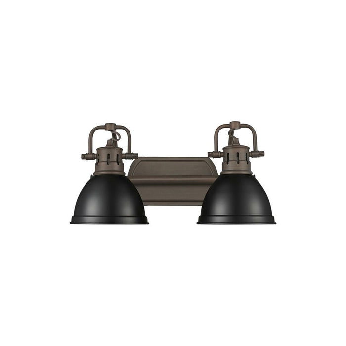 Golden Duncan 2-Light Vanity Light, Rubbed Bronze/Matte Black - 3602-BA2RBZ-BLK