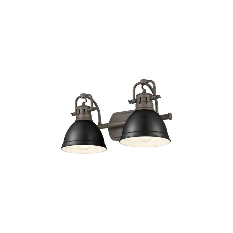 Golden Duncan 2-Light Vanity Light, Rubbed Bronze/Matte Black