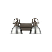 Golden Duncan 2-Light Vanity Light, Rubbed Bronze/Chrome - 3602-BA2RBZ-CH