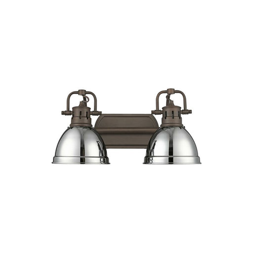 Golden Duncan 2-Light Vanity Light, Rubbed Bronze/Chrome - 3602-BA2RBZ-CH