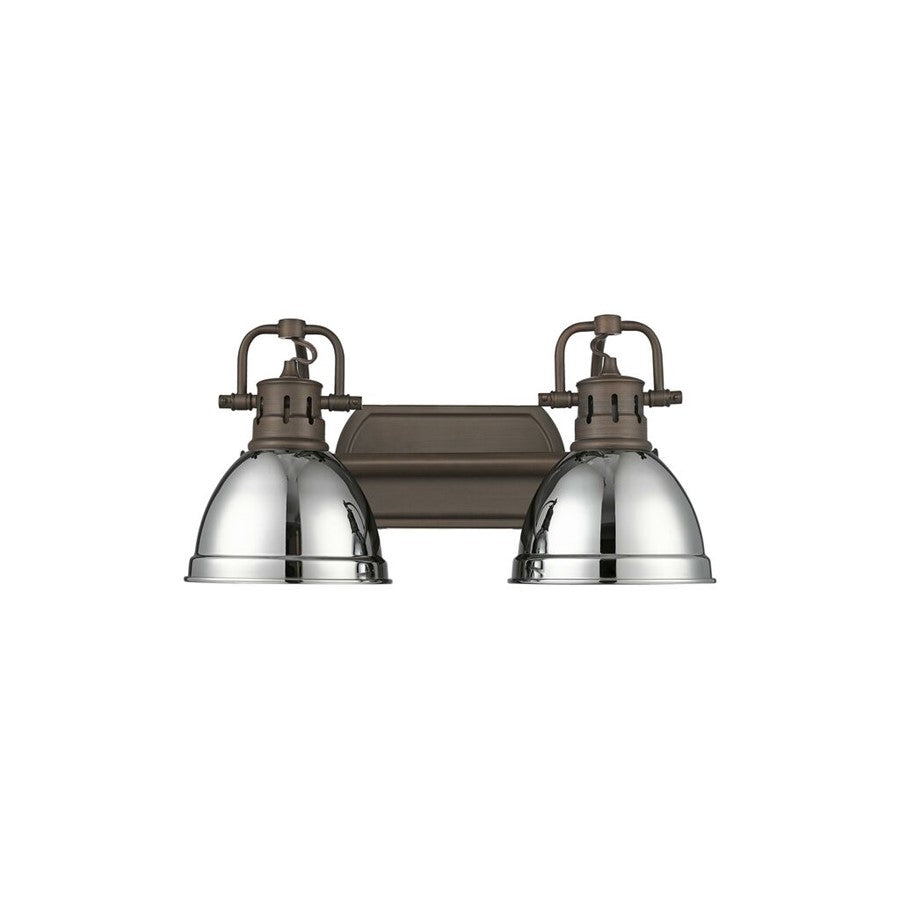 Golden Duncan 2-Light Vanity Light, Rubbed Bronze/Chrome - 3602-BA2RBZ-CH