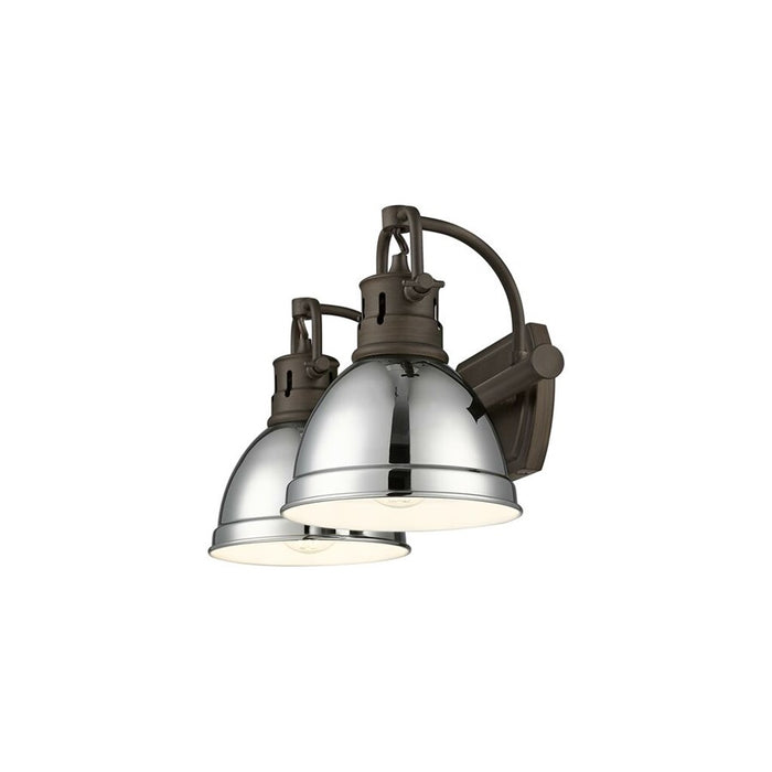 Golden Duncan 2-Light Vanity Light, Rubbed Bronze/Chrome
