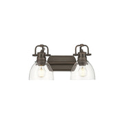 Golden Duncan 2-Light Vanity Light, Rubbed Bronze/Clear Glass - 3602-BA2RBZ-CLR
