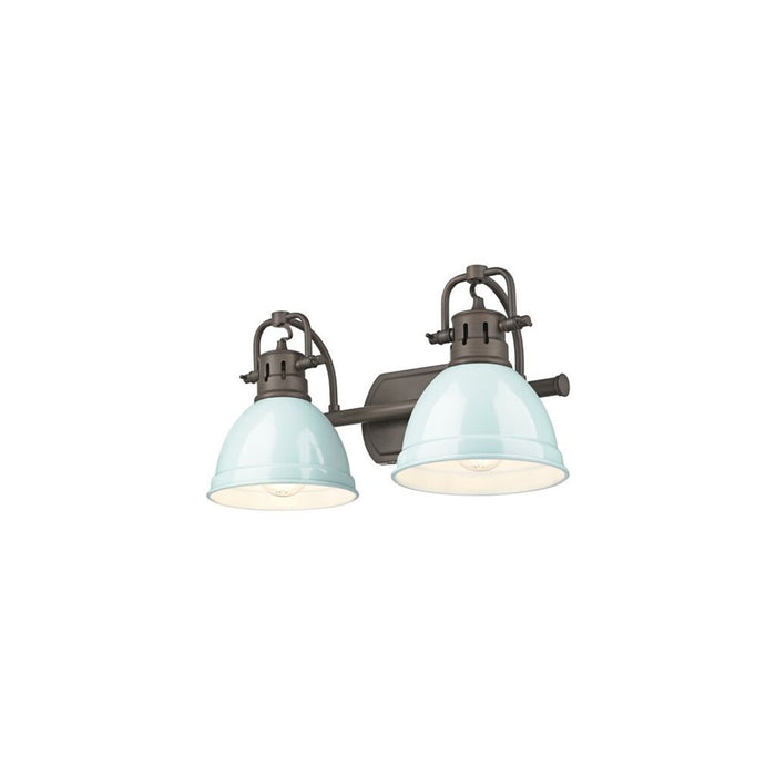 Golden Duncan 2-Light Vanity Light, Rubbed Bronze/Seafoam