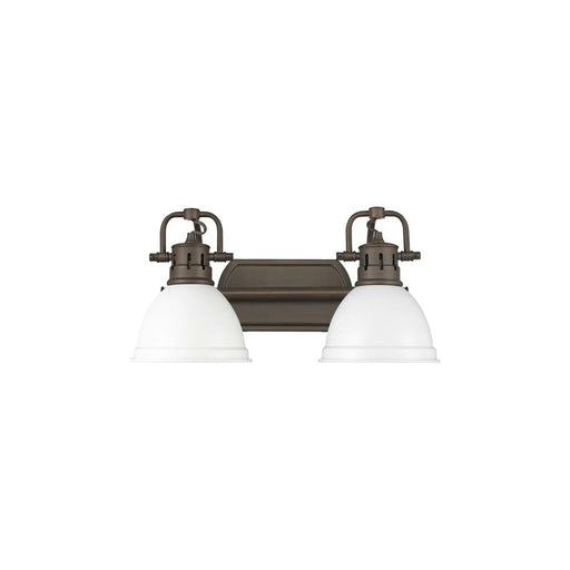 Golden Duncan 2-Light Vanity Light, Rubbed Bronze/Matte White - 3602-BA2RBZ-WHT