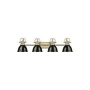 Golden Lighting Duncan 4-Light Vanity Light, Aged Brass/Black - 3602-BA4AB-BK