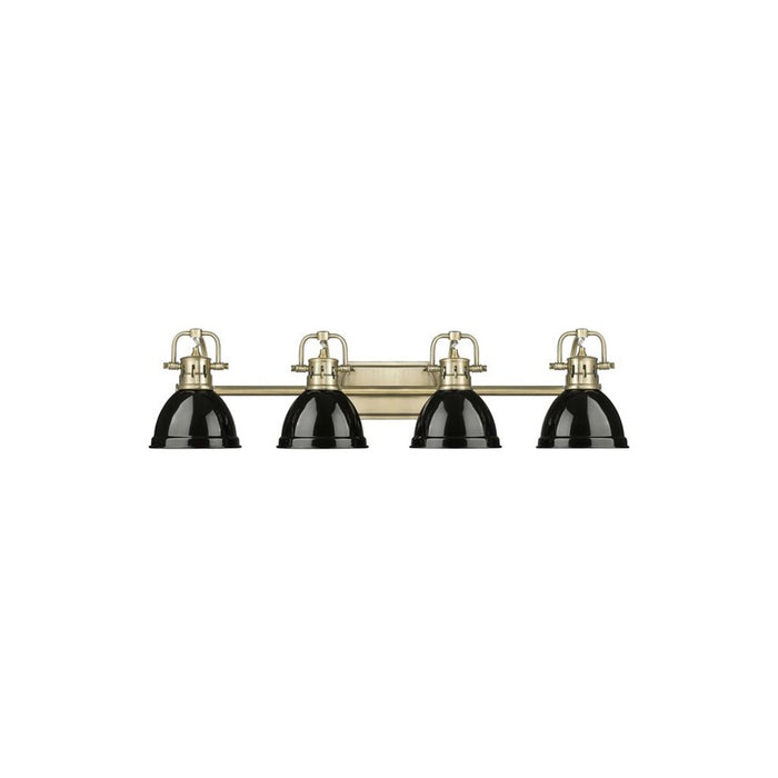 Golden Lighting Duncan 4-Light Vanity Light, Aged Brass/Black - 3602-BA4AB-BK