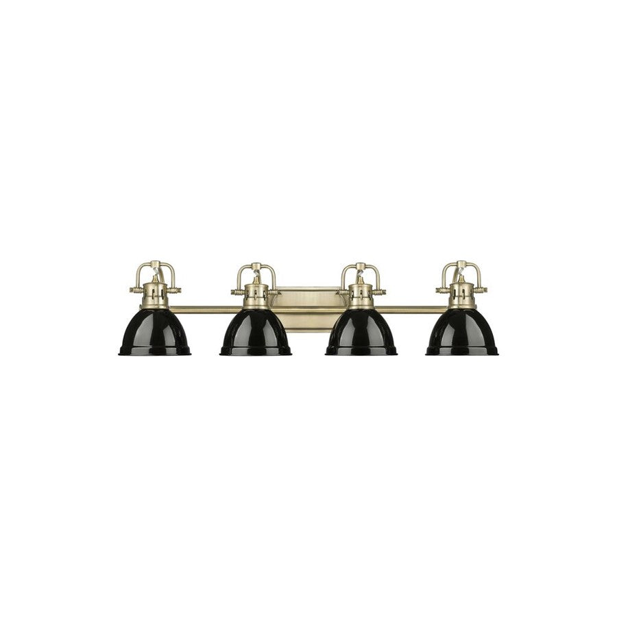 Golden Lighting Duncan 4-Light Vanity Light, Aged Brass/Black - 3602-BA4AB-BK