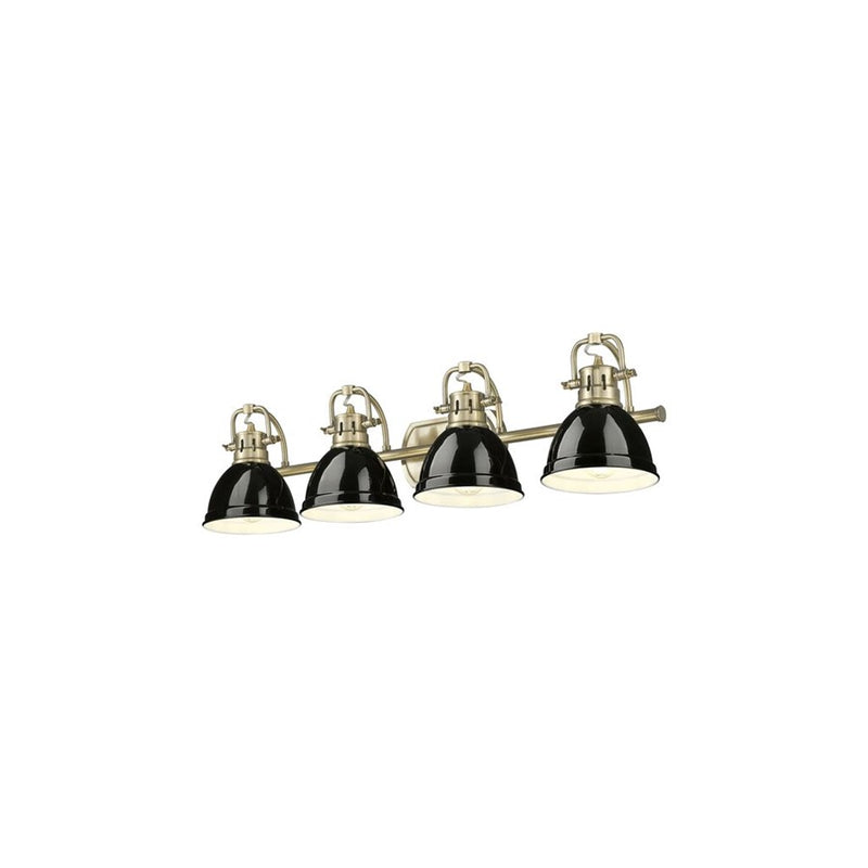 Golden Lighting Duncan 4-Light Vanity Light, Aged Brass/Black