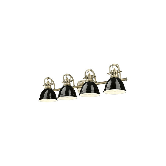 Golden Lighting Duncan 4-Light Vanity Light, Aged Brass/Black