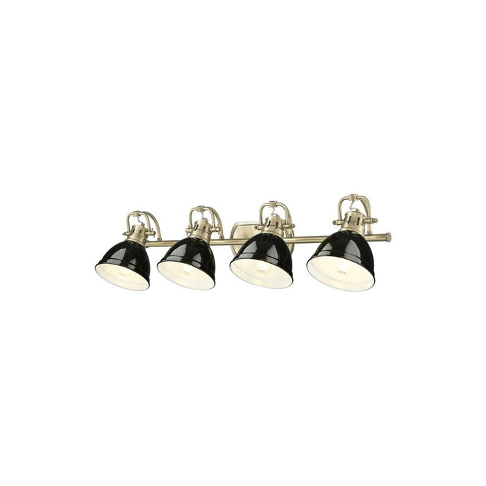 Golden Lighting Duncan 4-Light Vanity Light, Aged Brass/Black
