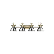 Golden Lighting Duncan 4-Light Vanity Light, Aged Brass/Chrome - 3602-BA4AB-CH