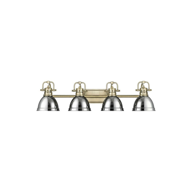 Golden Lighting Duncan 4-Light Vanity Light, Aged Brass/Chrome - 3602-BA4AB-CH