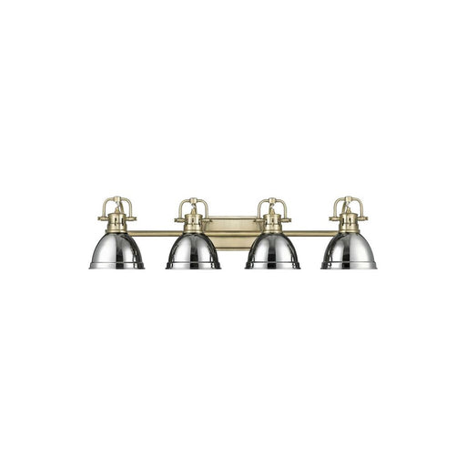 Golden Lighting Duncan 4-Light Vanity Light, Aged Brass/Chrome - 3602-BA4AB-CH