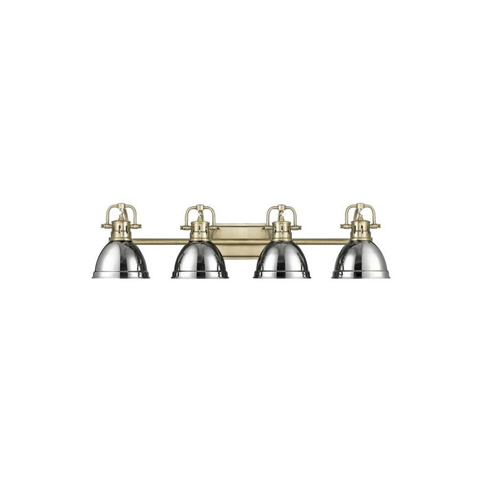 Golden Lighting Duncan 4-Light Vanity Light, Aged Brass/Chrome - 3602-BA4AB-CH