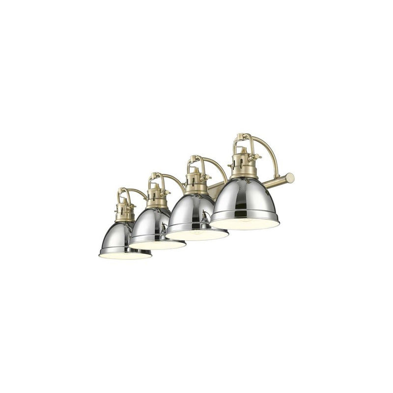 Golden Lighting Duncan 4-Light Vanity Light, Aged Brass/Chrome