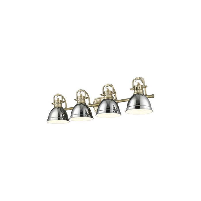 Golden Lighting Duncan 4-Light Vanity Light, Aged Brass/Chrome