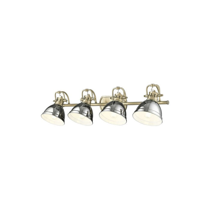 Golden Lighting Duncan 4-Light Vanity Light, Aged Brass/Chrome
