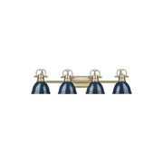 Golden Duncan 4-Light Vanity Light, Aged Brass/Navy Blue - 3602-BA4AB-NVY
