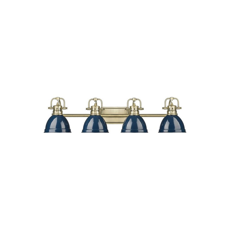 Golden Duncan 4-Light Vanity Light, Aged Brass/Navy Blue - 3602-BA4AB-NVY
