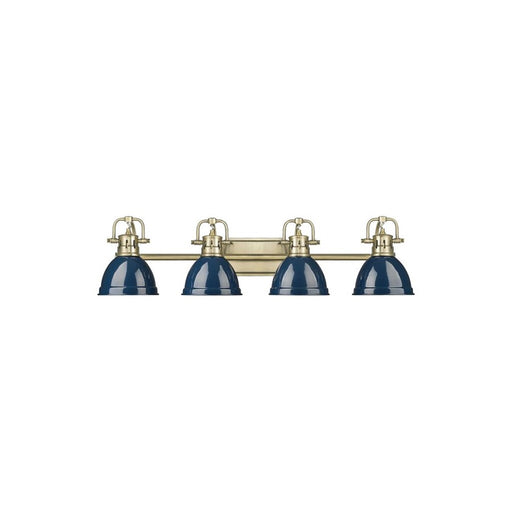 Golden Duncan 4-Light Vanity Light, Aged Brass/Navy Blue - 3602-BA4AB-NVY