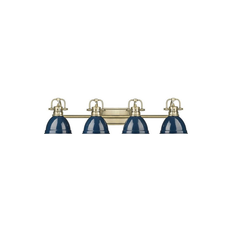 Golden Duncan 4-Light Vanity Light, Aged Brass/Navy Blue - 3602-BA4AB-NVY