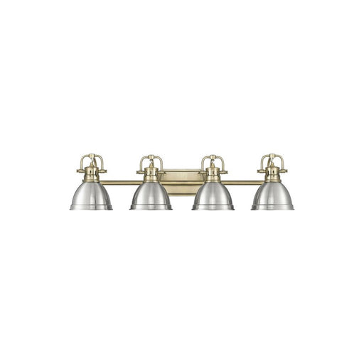 Golden Lighting Duncan 4-Light Vanity Light, Aged Brass/Pewter - 3602-BA4AB-PW