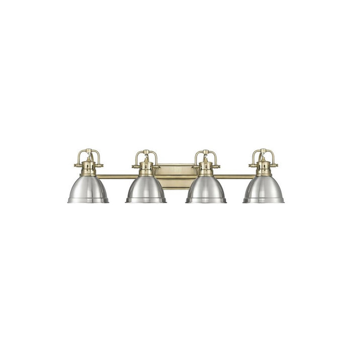 Golden Lighting Duncan 4-Light Vanity Light, Aged Brass/Pewter - 3602-BA4AB-PW