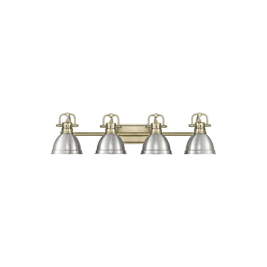 Golden Lighting Duncan 4-Light Vanity Light, Aged Brass/Pewter - 3602-BA4AB-PW
