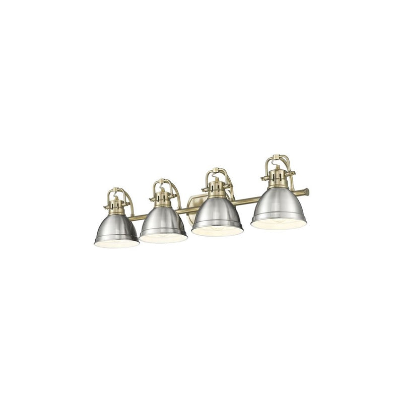Golden Lighting Duncan 4-Light Vanity Light, Aged Brass/Pewter