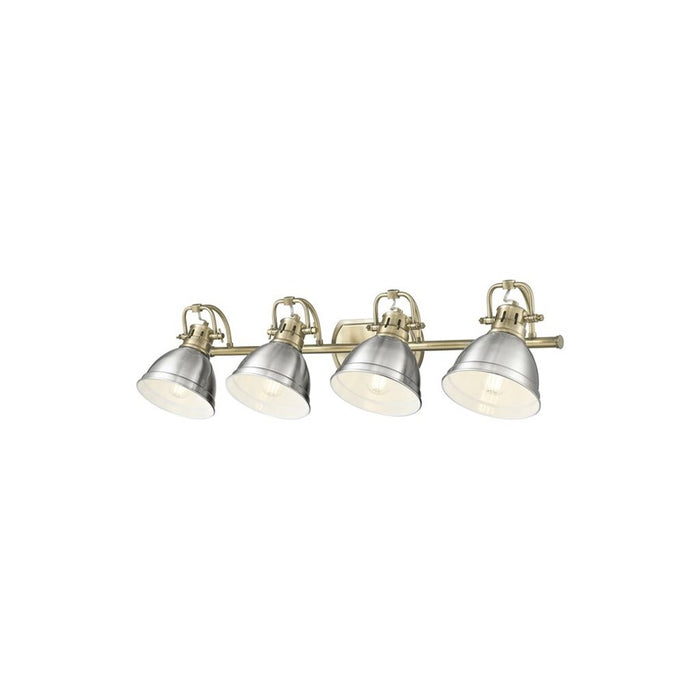 Golden Lighting Duncan 4-Light Vanity Light, Aged Brass/Pewter