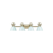 Golden Lighting Duncan 4-Light Vanity Light, Aged Brass/Seafoam - 3602-BA4AB-SF