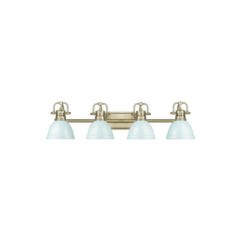 Golden Lighting Duncan 4-Light Vanity Light, Aged Brass/Seafoam - 3602-BA4AB-SF