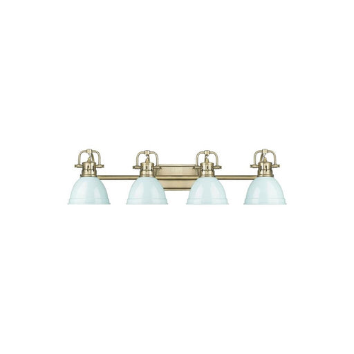 Golden Lighting Duncan 4-Light Vanity Light, Aged Brass/Seafoam - 3602-BA4AB-SF