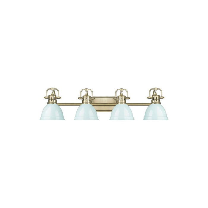 Golden Lighting Duncan 4-Light Vanity Light, Aged Brass/Seafoam - 3602-BA4AB-SF